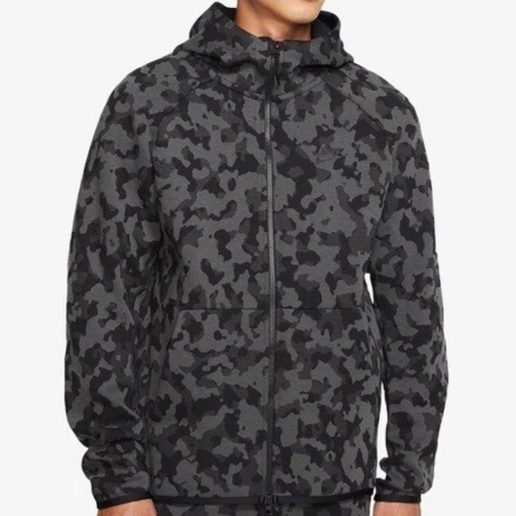 Nike Other - Nike Men's Tech Fleece Full Zip Hoody Camo Black Gray Size XL - CJ5975-010
